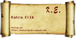 Katra Erik névjegykártya